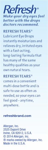 Refresh Tears Moisturizing Relief Lubricant Eye Drops Perspective: right