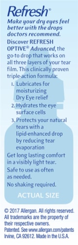 Refresh Optive® Advanced Triple-Action Relief Lubricant Eye Drops Perspective: right