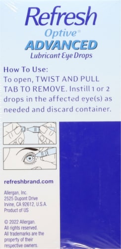 Refresh Optive® Advanced Preservative Free Triple-Action Relief Lubricant Eye Drops Perspective: right