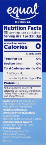 Equal® Zero Calorie Sweetener Packets Perspective: right
