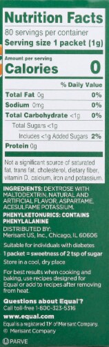 Equal Gingerbread Cookie Zero Calorie Sweetener Packets 80 Count Perspective: right