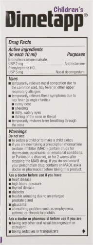 Dimetapp® Children's Grape Flavor Cold & Allergy Liquid Medicine Perspective: right
