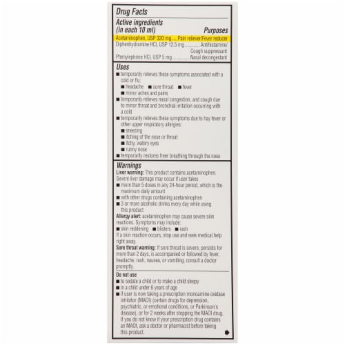 Dimetapp Children's Multi-Symptom Red Grape Flavor Cold & Flu Liquid Medicine Perspective: right