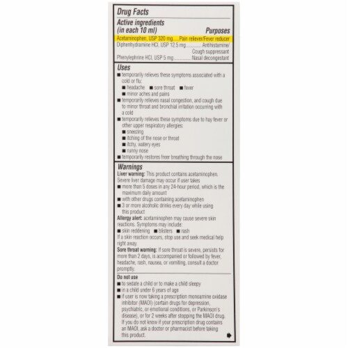 Dimetapp Children's Multi-Symptom Red Grape Flavor Cold & Flu Liquid Medicine Perspective: right