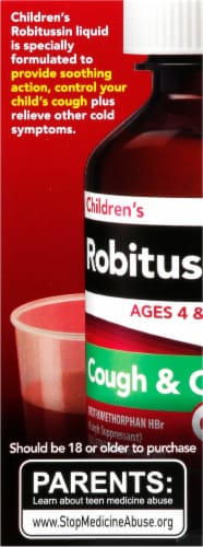 Robitussin® Children's Cough & Cold Grape Flavored Medicine Perspective: right