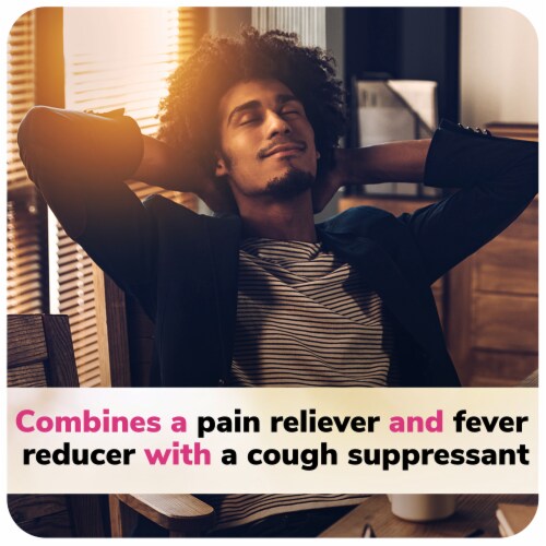 Robitussin Honey Severe Cough & Sore Throat & Flu Max Day Acetaminophen Syrup Perspective: right