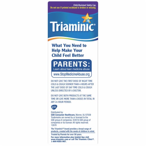 Triaminic® Children’s Cherry Flavor Day Time and Grape Flavor Night Time Cold & Cough Syrup Perspective: right