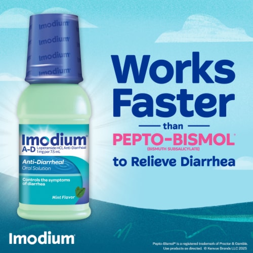 Imodium A-D Liquid Anti-Diarrheal Medicine, Mint Flavor Perspective: right