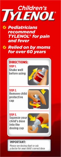 Children's Tylenol® Dye-Free Natural Apple Oral Suspension Perspective: right