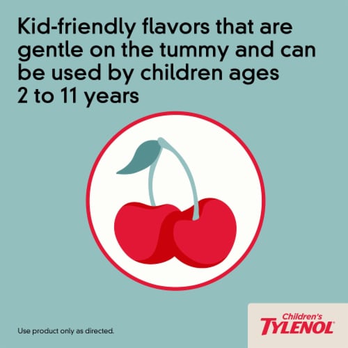 Children's Tylenol Dye-Free Cherry Flavor Oral Suspension Perspective: right