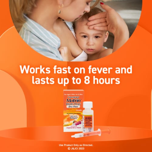Infants Motrin Dye-Free Berry Concentrated Drops Perspective: right