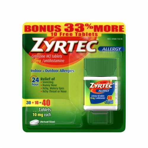 Zyrtec® Allergy Relief Tablets 10mg Perspective: right