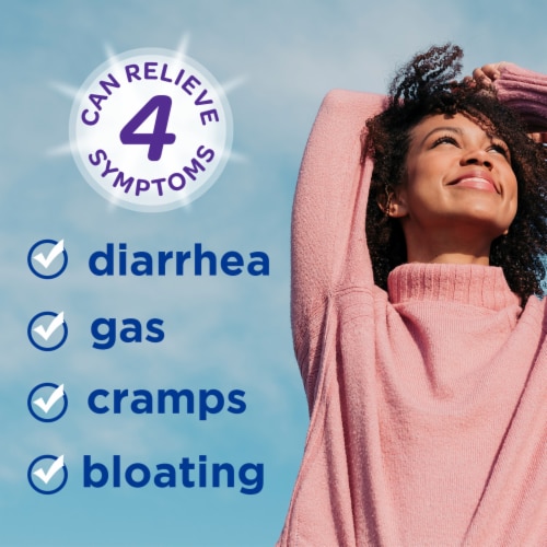 Imodium Multi-Symptom Relief Anti-Diarrheal Medicine Caplets Perspective: right