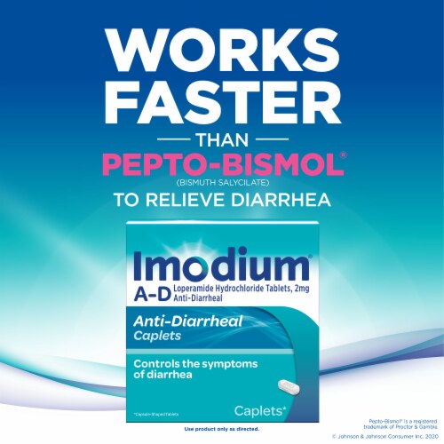 Imodium A-D Diarrhea Relief Caplets, Loperamide Hydrochloride Perspective: right