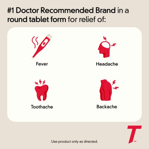 Tylenol Extra Strength Adult Coated Tablets Perspective: right
