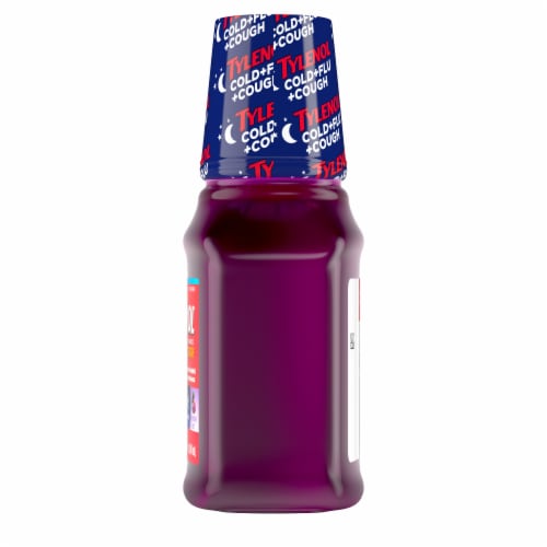 Tylenol Cold + Flu + Cough Night Liquid Medicine, Wild Berry Perspective: right