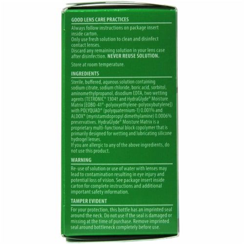 Opti-Free Puremoist Multi-Purpose Disinfecting Travel Size Solution Perspective: right