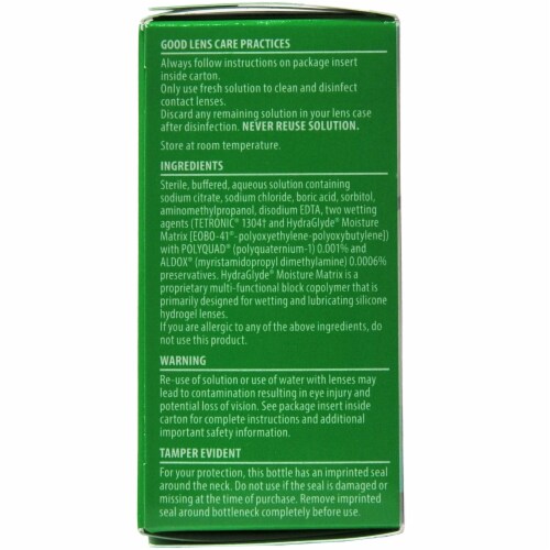 Opti-Free Puremoist Multi-Purpose Disinfecting Travel Size Solution Perspective: right