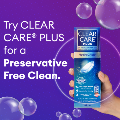 Clear Care® Plus Cleaning and Disinfecting Solution Perspective: right