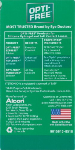 Alcon Opti-Free Replenish Enhanced Comfort Multi Purpose Disinfecting Solutions Perspective: right