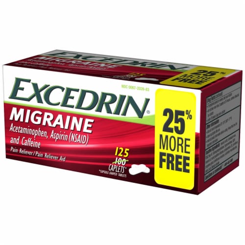 Excedrin Migraine Pain Reliever Aid Caplets Perspective: right
