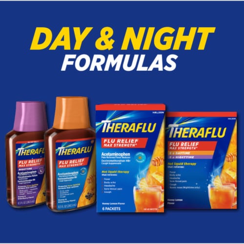 Theraflu Max Strength Daytime and Nighttime Flu Symptom Relief Combo Pack Perspective: right