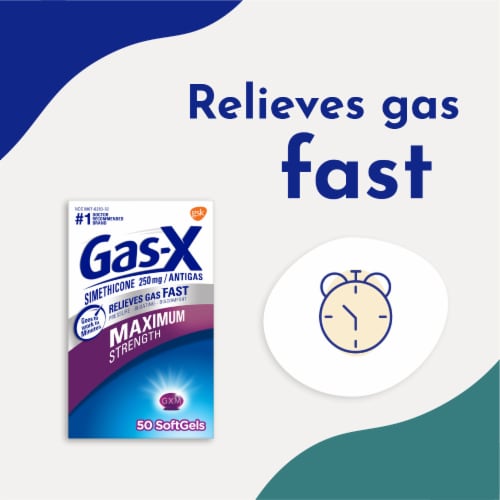 Gas-X Maximum Strength Gas Relief Simethicone Softgels Perspective: right