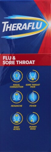 Theraflu Flu & Sore Throat Apple Cinnamon Powder Perspective: right