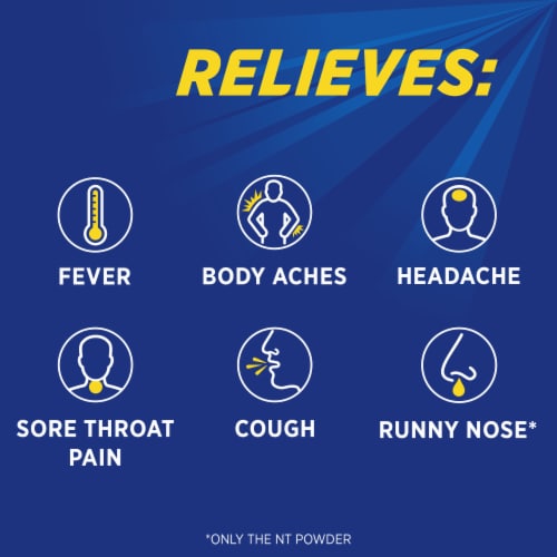 Theraflu Combo Daytime and Nighttime Severe Cold Relief Honey Lemon Flavor Powder Perspective: right