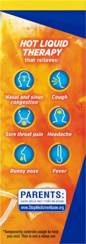 TheraFlu Nighttime Multi-Symptom Severe Cold Green Tea & Citrus Flavor Packets Perspective: right