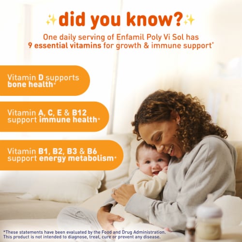 Enfamil Poly-Vi-Sol Multi-Vitamins Supplement for Infants & Toddlers Dropper Bottle Perspective: right