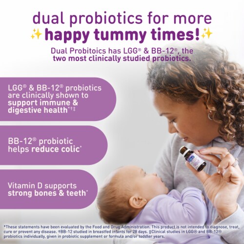 Enfamil Breastfed Infant Probiotics & Vitamin D Dual Probiotics Perspective: right