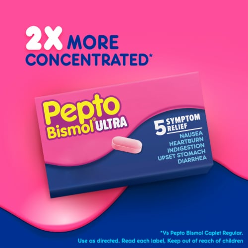 Pepto Bismol Ultra Caplets Perspective: right