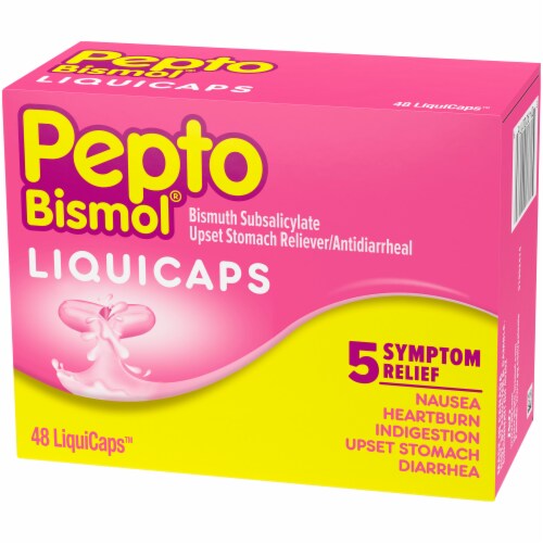 Pepto-Bismol® Multi-Symptom Rapid Relief LiquiCaps Perspective: right
