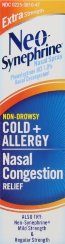 Neo-Synephrine Extra Strength Non-Drowsy Cold & Allergy Nasal Spray Perspective: right
