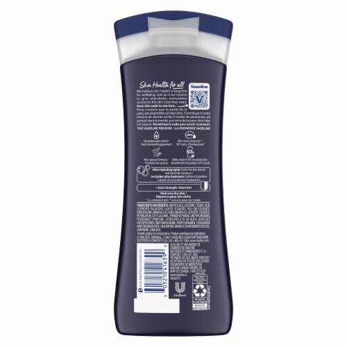 Vaseline Men Extra Strength Face Hands & Body Lotion For Men Perspective: right