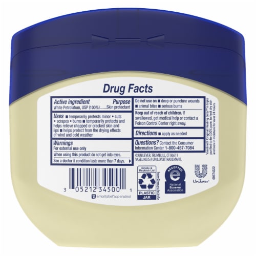 Vaseline Protectant Healing Jelly Original White Petroleum Jelly Perspective: right
