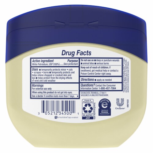 Vaseline Protectant Healing Jelly Original White Petroleum Jelly Perspective: right