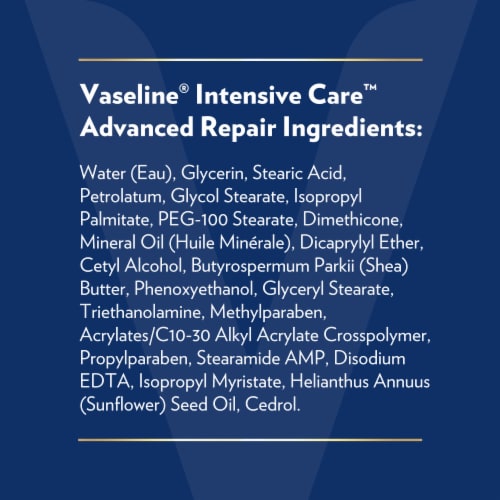 Vaseline Intensive Care Body Lotion Advanced Repair Unscented for Dry Skin Perspective: right