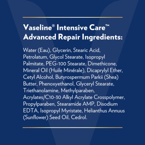 Vaseline Intensive Care Body Lotion Advanced Repair Unscented for Dry Skin Perspective: right