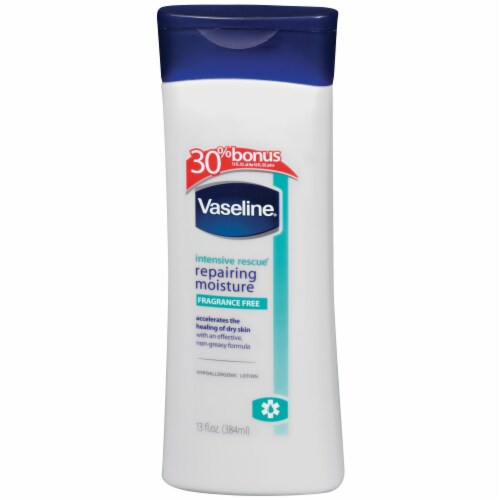 Vaseline Intensive Rescue Repairing Moisture Fragrance Free Lotion Perspective: right