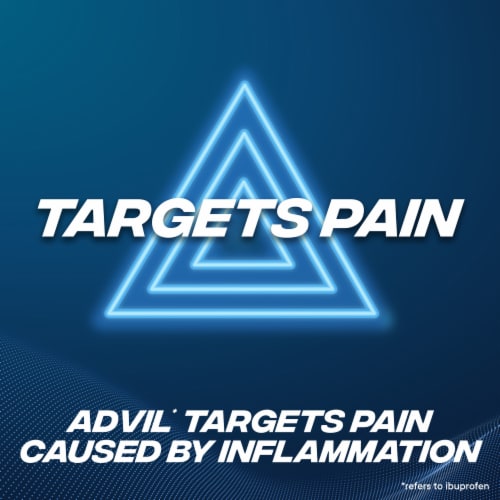 Advil Dual Action Back Pain Caplets with Ibuprofen and Acetaminophen for 8 Hours of Back Pain Relief Perspective: right