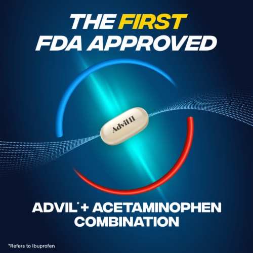 Advil Dual Action Acetaminophen & Ibuprofen Pain Relieving Caplets Perspective: right