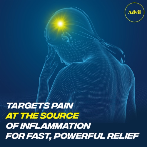Advil Pain Reliever and Fever Reducer Ibuprofen for Pain Relief Coated Tablets 200mg Perspective: right