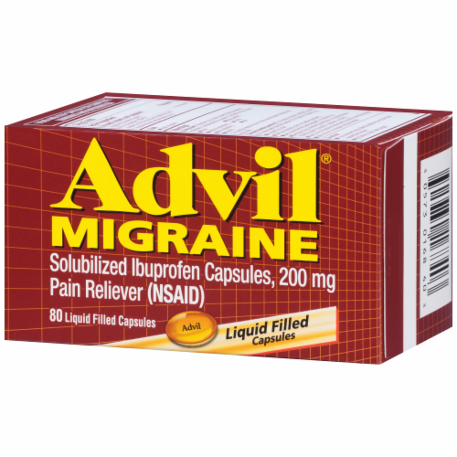 Advil Migraine Liquid Filled Capsules Perspective: right