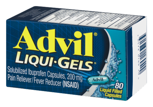 Advil Liqui-Gels 200 mg Ibuprofen Liquid Filled Capsules Perspective: right