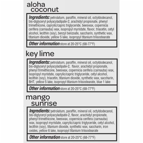 ChapStick Tropical Paradise Collection Mango, Lime and Coconut Lip Balm Tubes Perspective: right