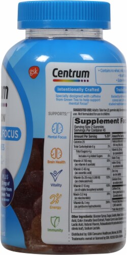 Centrum Dual Action Multigummies Plus Mental Focus Perspective: right