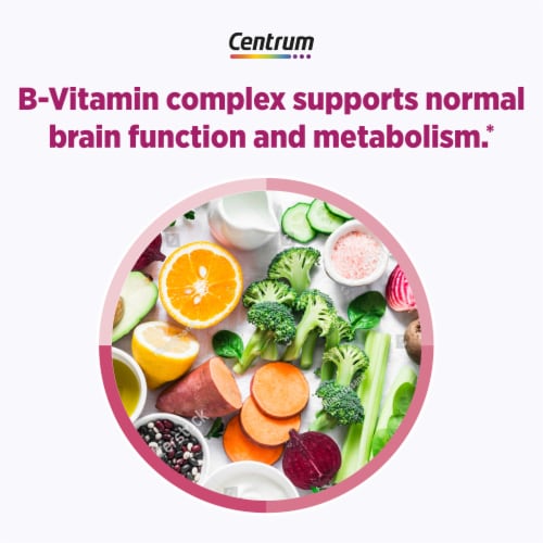Centrum Complete Multivitamin Supplement + Hot Flash Support Menopause Support Tablets Perspective: right