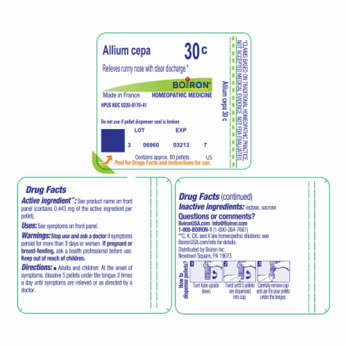 Boiron Allergy Allium Cepa 30C Perspective: right